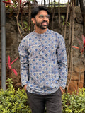 Men's Short Kurta - Indigo