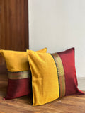 Festive Cushion Cover - Maroon Khun + Yellow