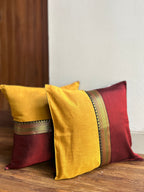 Festive Cushion Cover - Maroon Khun + Yellow