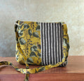 Cotton Rectangle Bag - Yellow and Grey