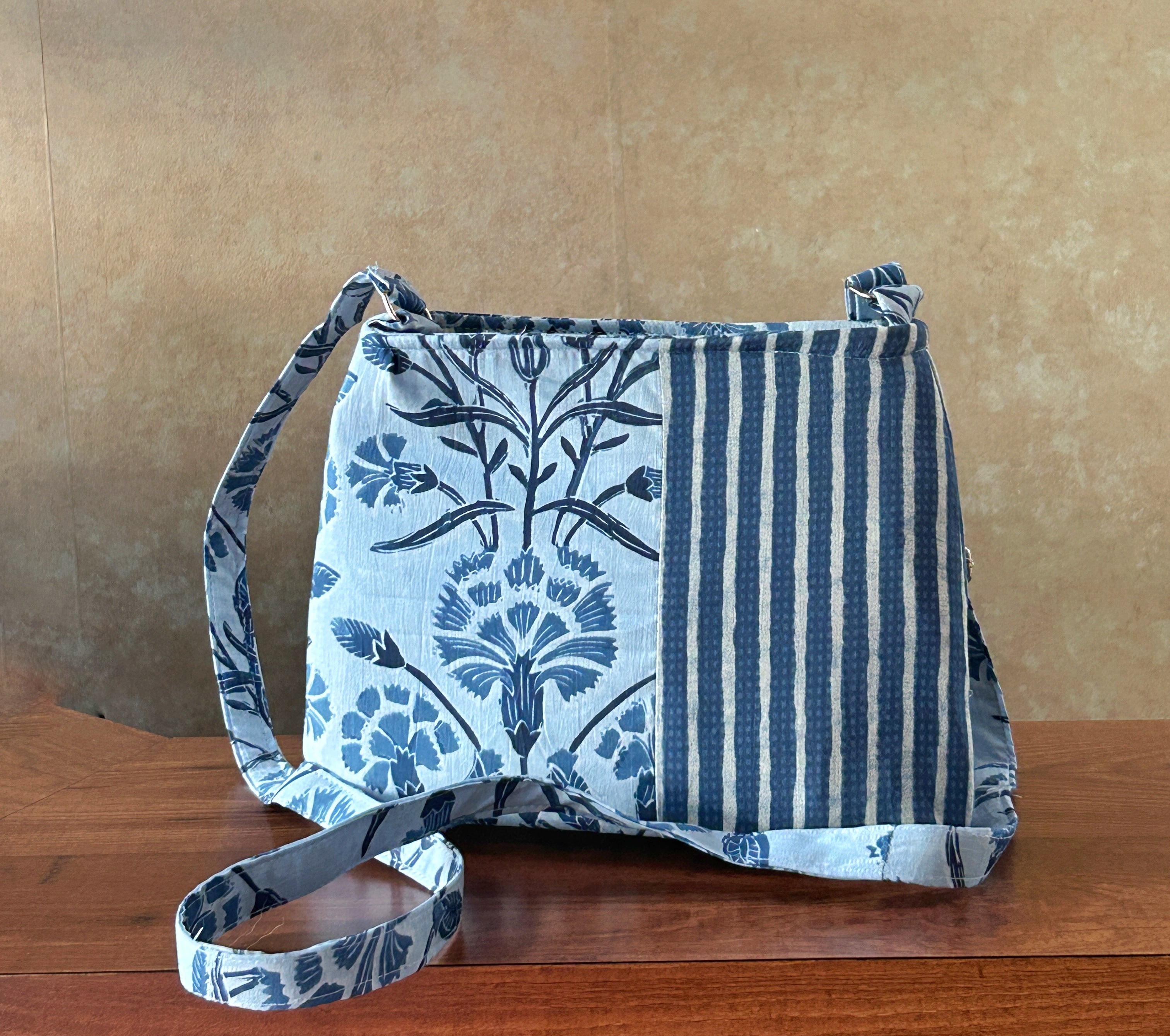 Cotton Rectangle Bag - Light Blue