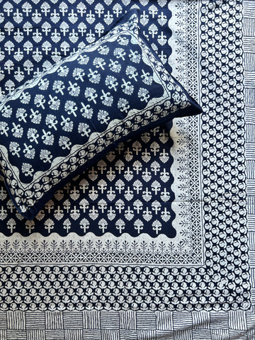 Indigo Double Bedsheet - Butti