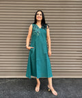 Woman's Casual Dress - Peacock Green