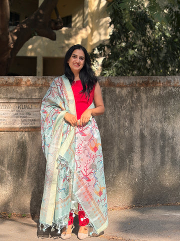 Printed Cotton Silk Dupatta