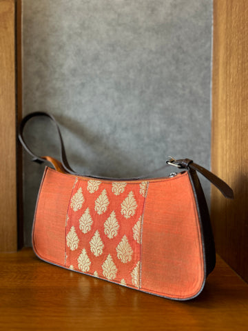 Brocade Baguette Bag - Orange