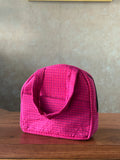 Cotton Tiffin Bag- Dark Pink with Checks