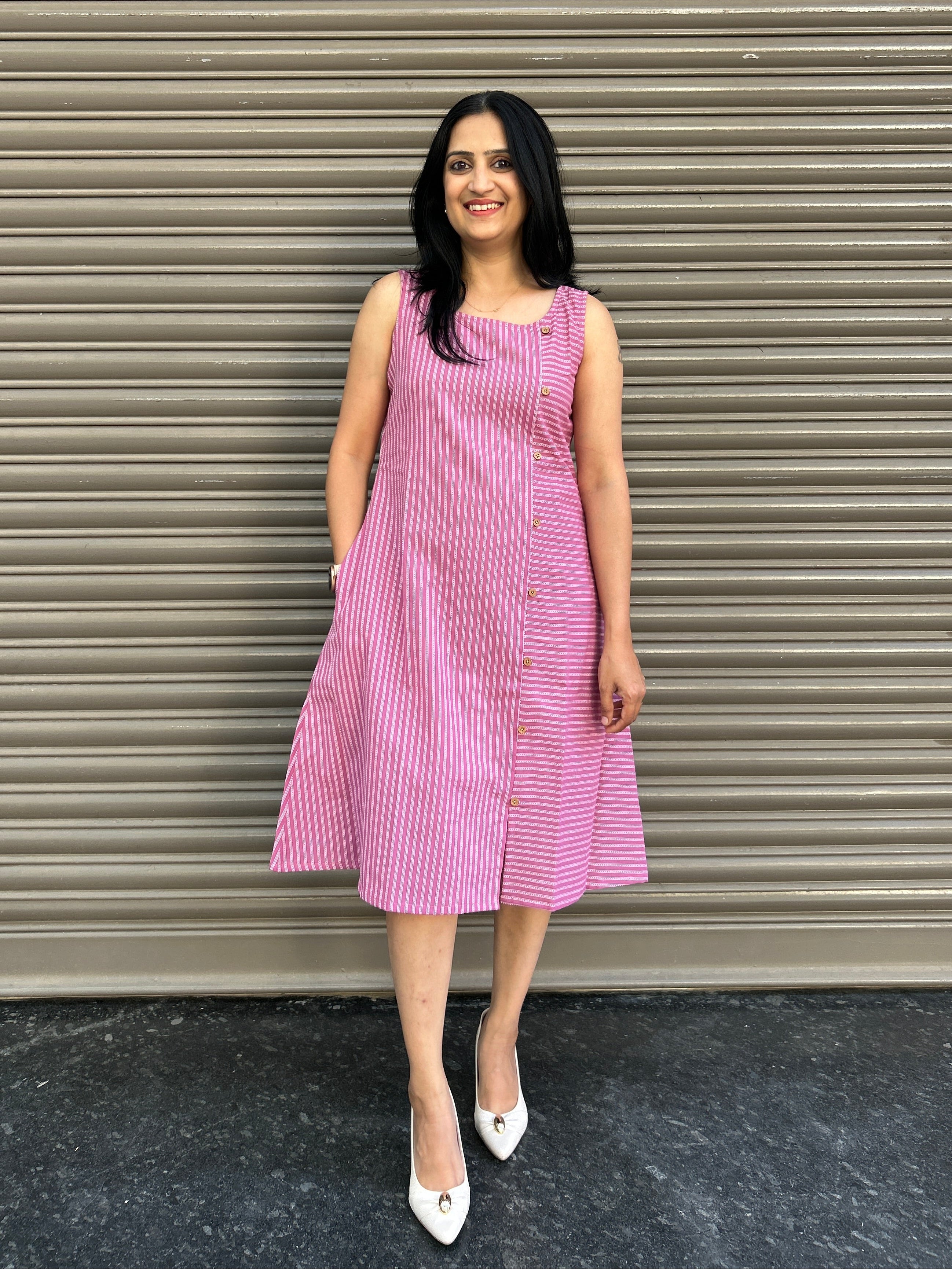 Panel Dress - Onion Pink