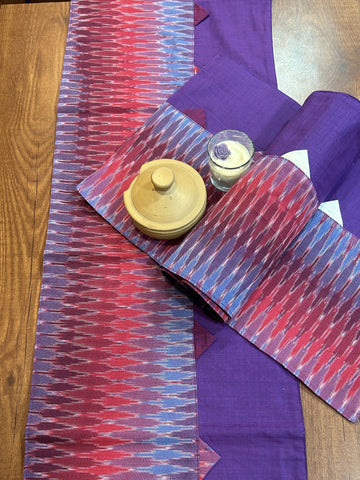 Table Mat & Table Runner Set - Purple Ikat