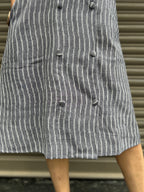 Ikkat Blazer Dress - Grey