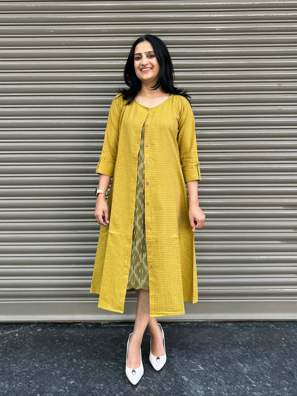 3-in-1 Cotton Dress Set - Mustard Yellow