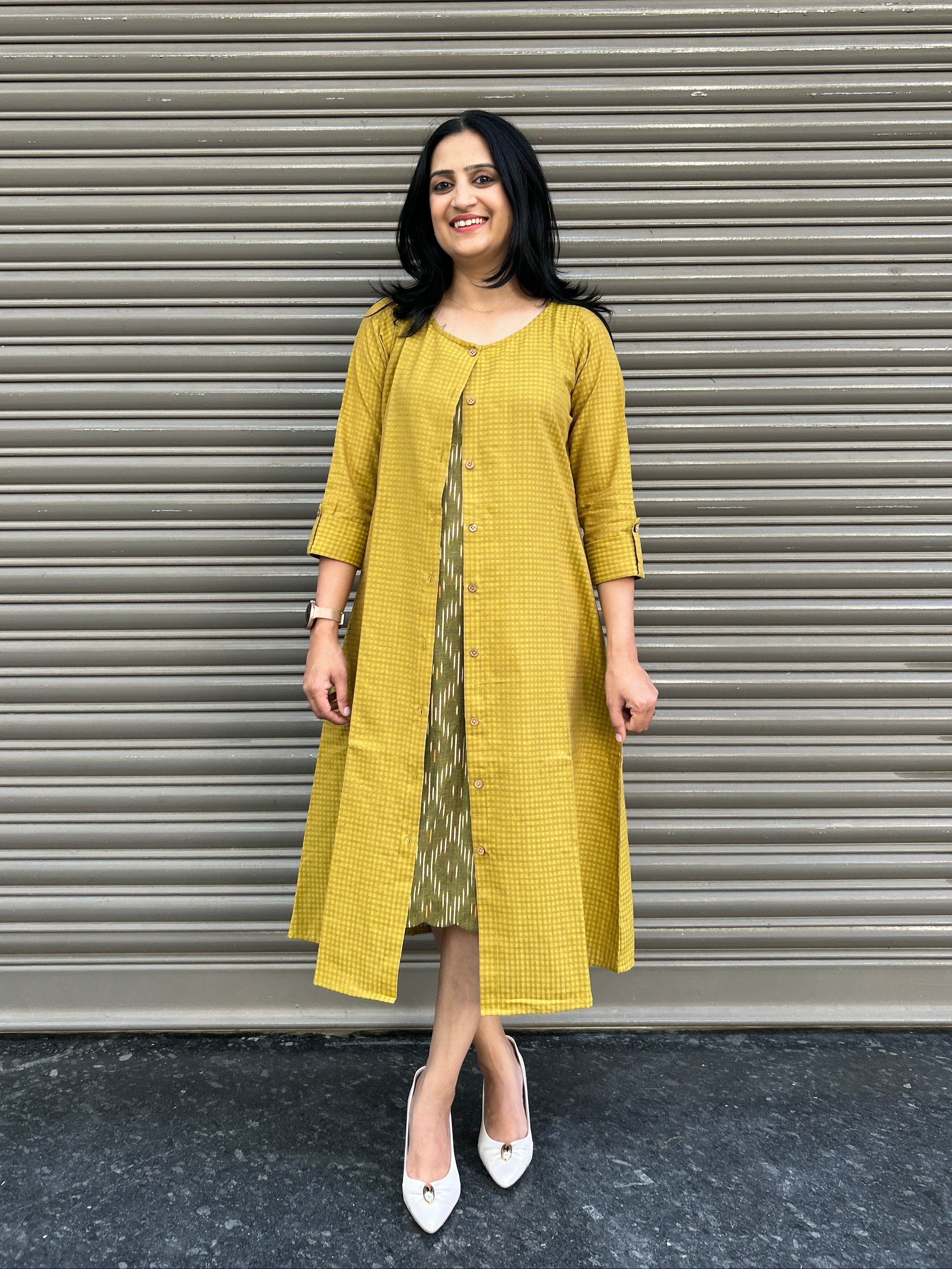 3-in-1 Cotton Dress Set - Mustard Yellow