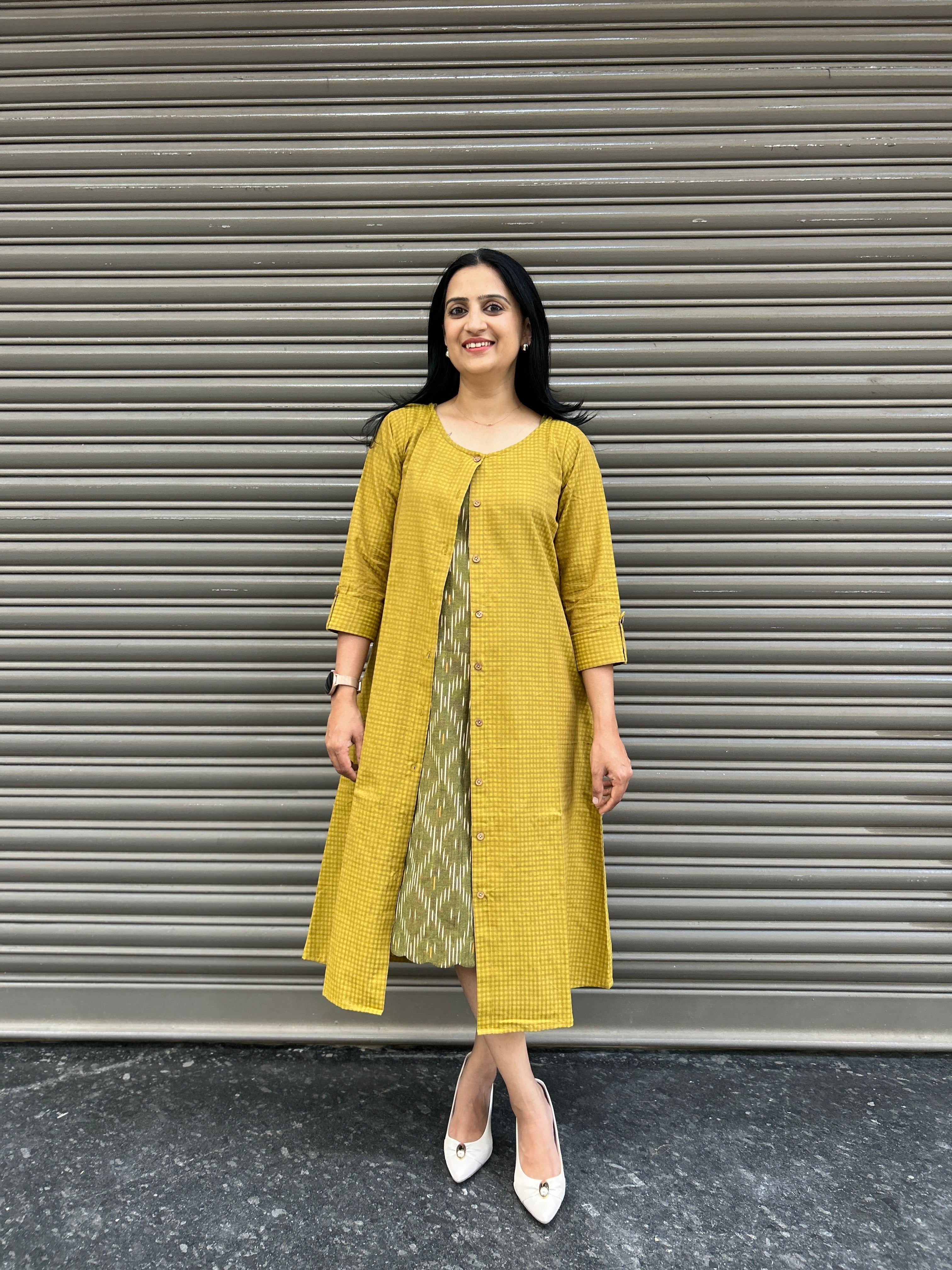 3-in-1 Cotton Dress Set - Mustard Yellow
