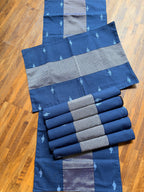 Table Mat & Table Runner Set - Blue & Grey Khun
