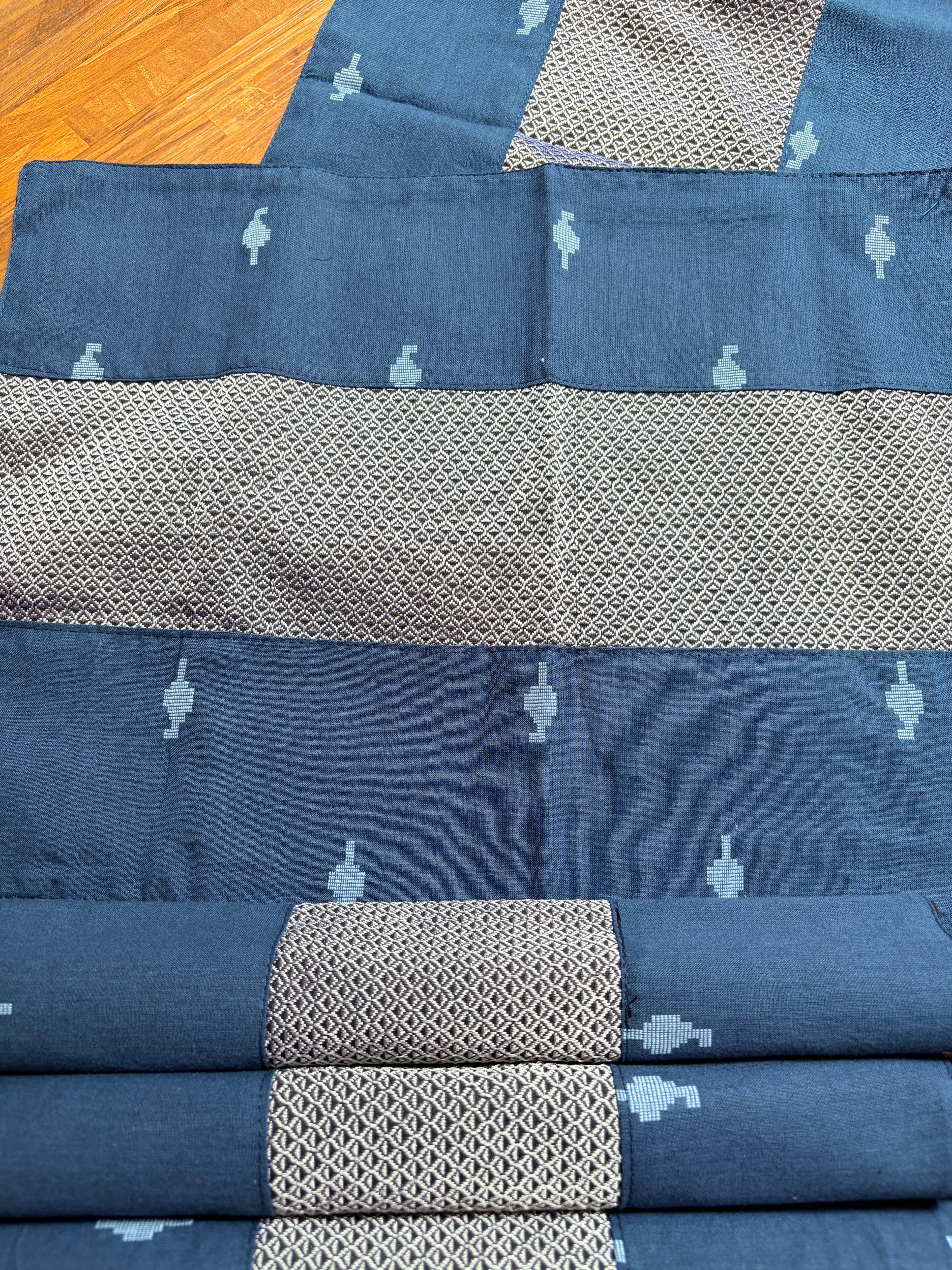 Table Mat & Table Runner Set - Blue & Grey Khun