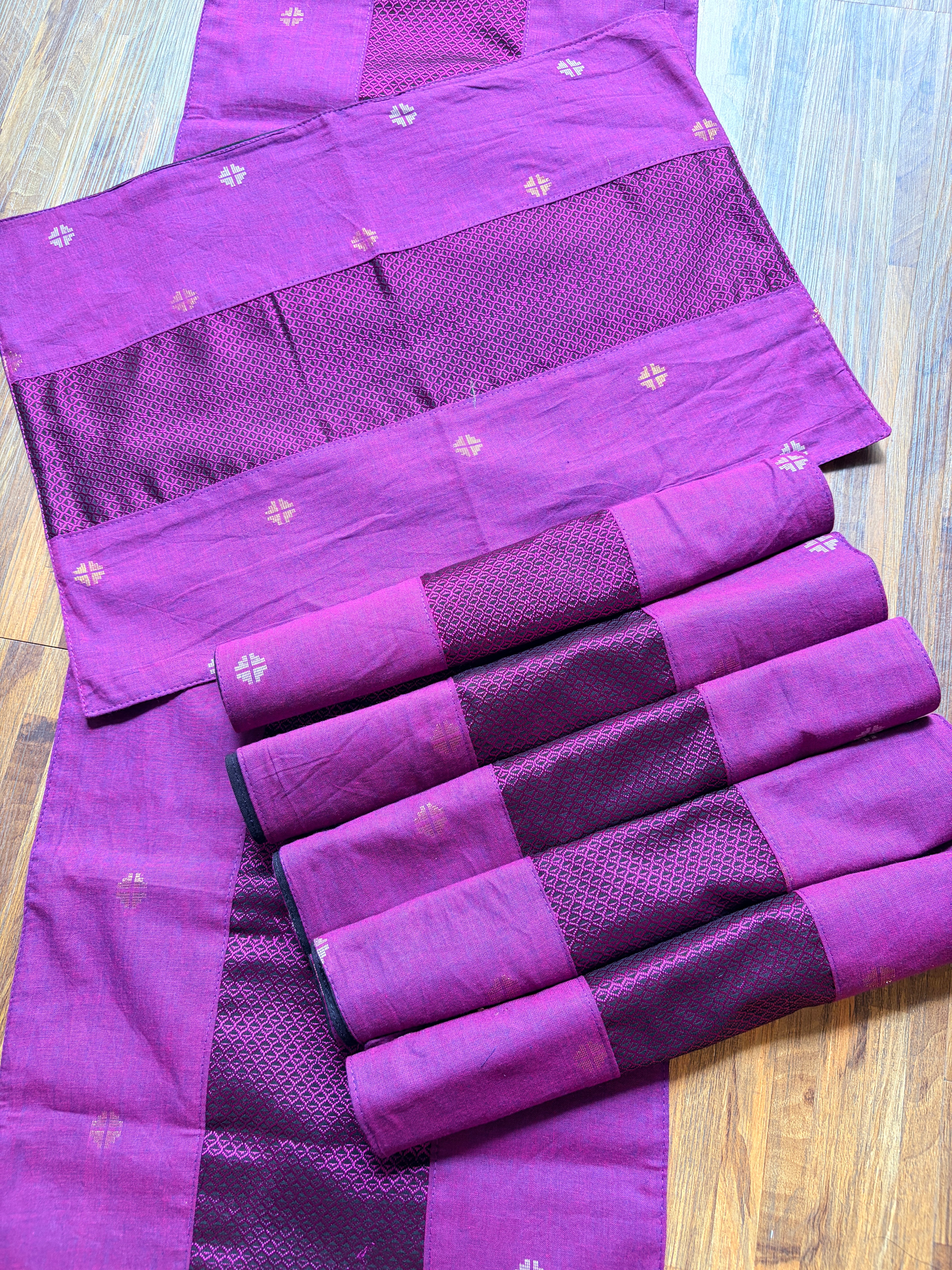 Table Mat & Table Runner Set - Rani Pink & Pink Khun