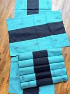 Table Mat & Table Runner Set -  Turquiose Blue & Black Khun