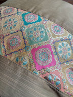 1 Piece Brocade Cushion Cover - Golden