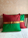 Khun Cushion Cover - Maroon + Green