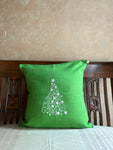 Embroidered Cushion Cover (Cotton) - Green