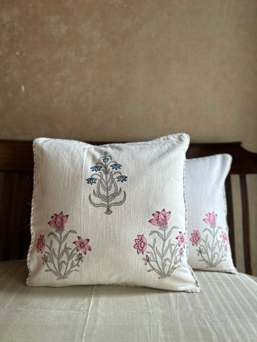 Heritage Cushion Cover - Blue & Pink