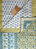 Sanganeri Single Dohar - Blue and Yellow
