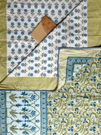 Sanganeri Single Dohar - Blue and Yellow