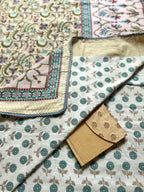 Sanganeri Single Dohar - Pink and Yellow