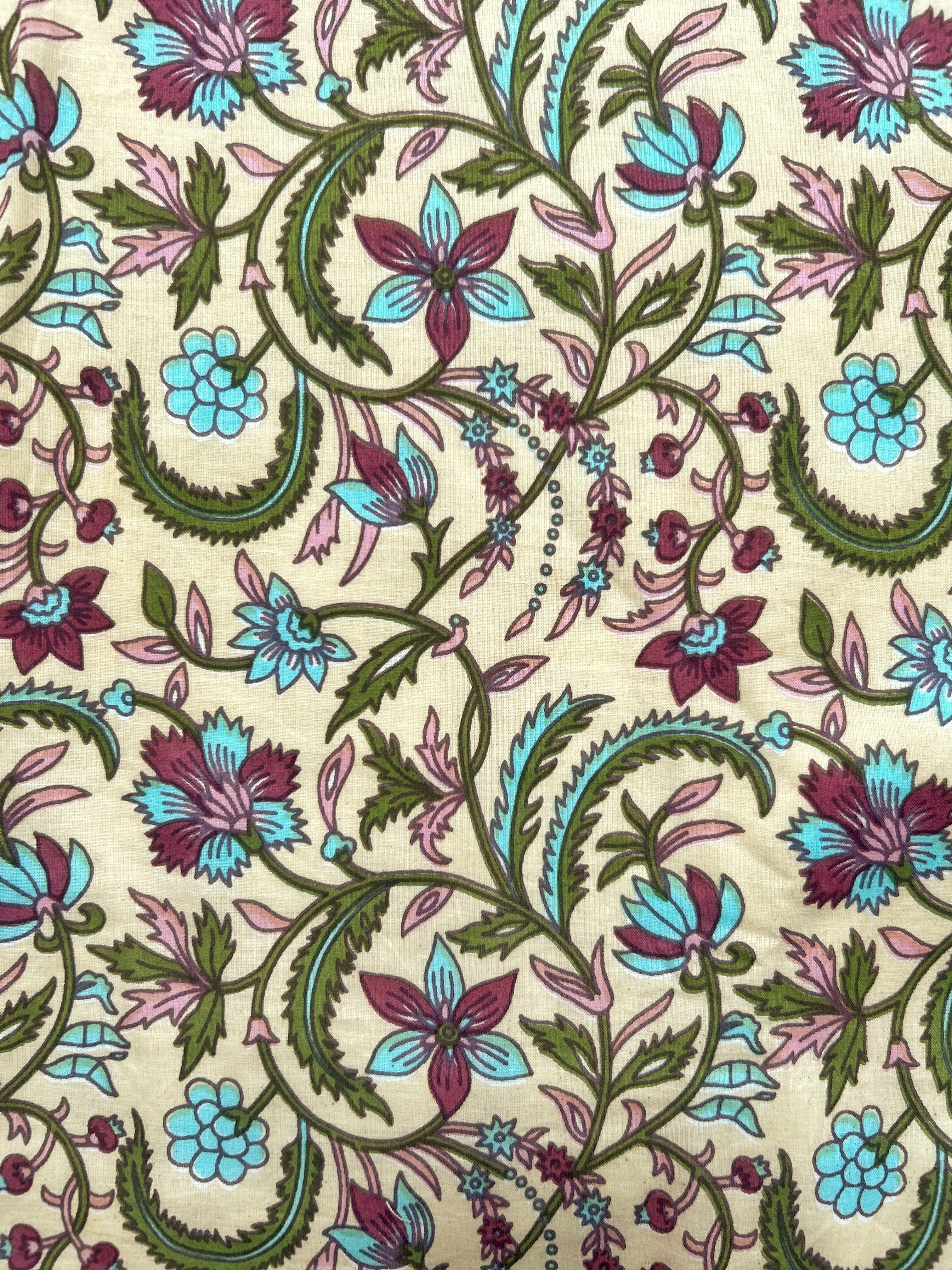 Sanganeri Single Dohar - Pink and Yellow