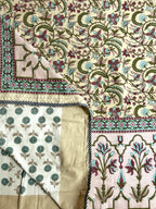 Sanganeri Single Dohar - Pink and Yellow