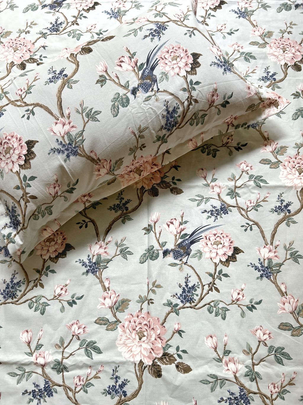Floral Double Bedsheet - Sage Green