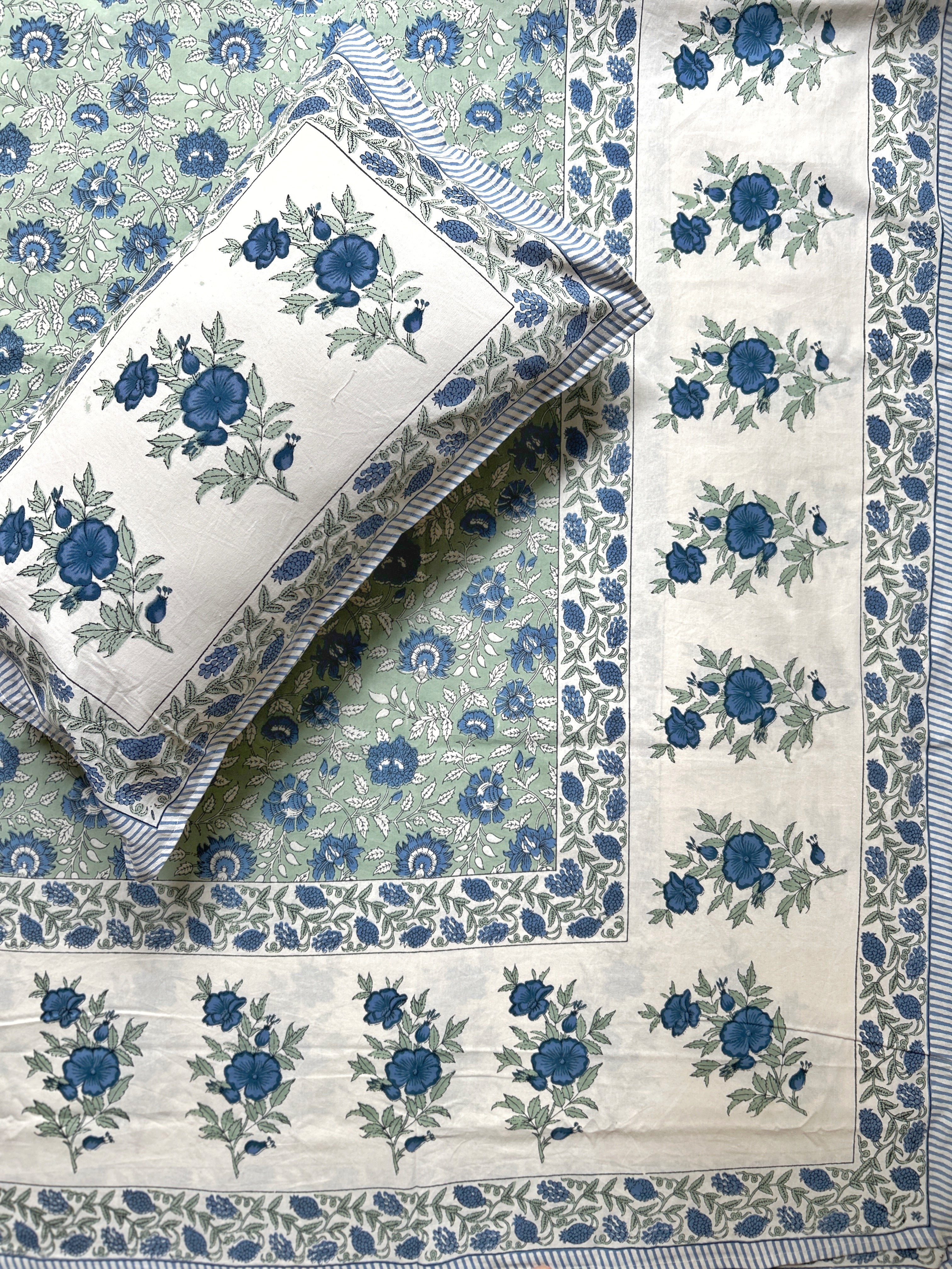 Baagh Double Bedsheet - Blue
