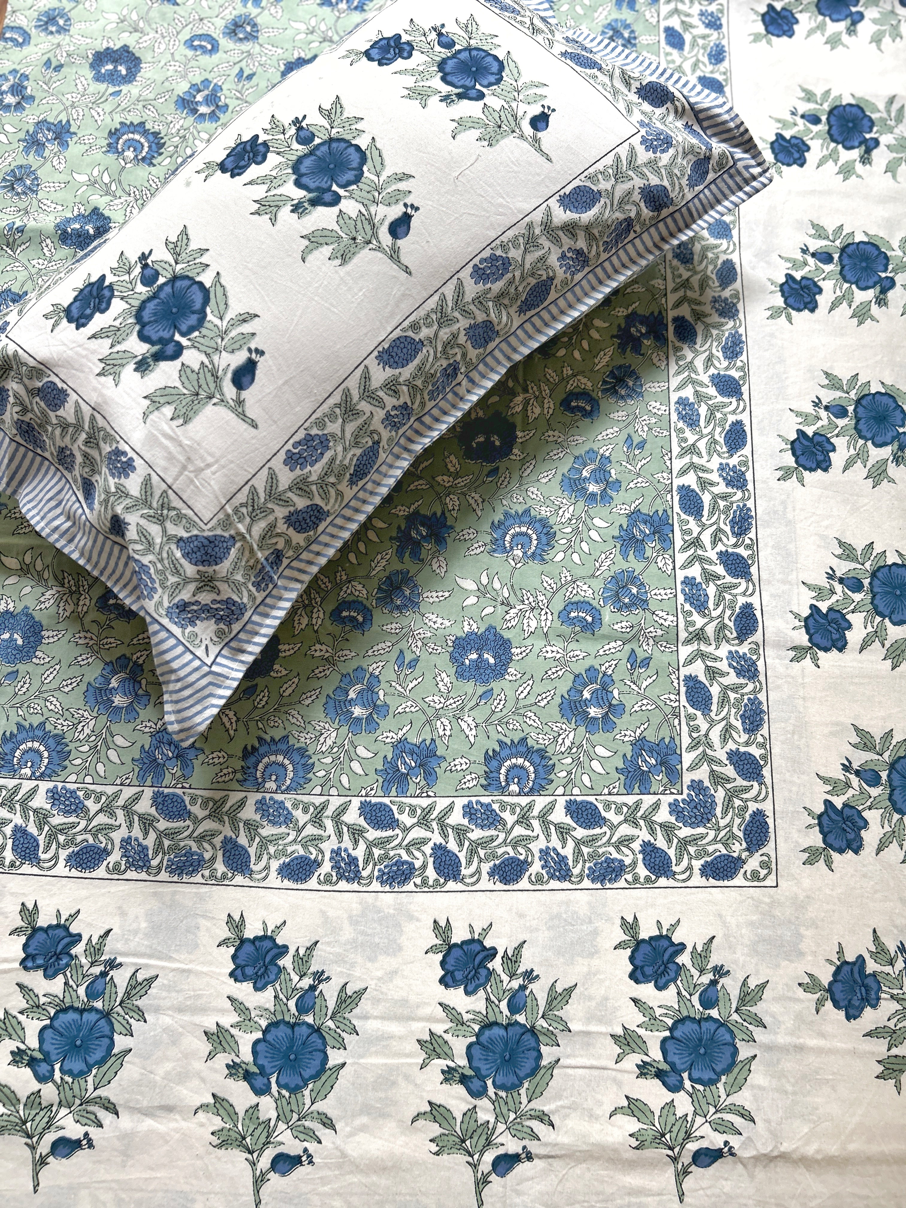 Baagh Double Bedsheet - Blue