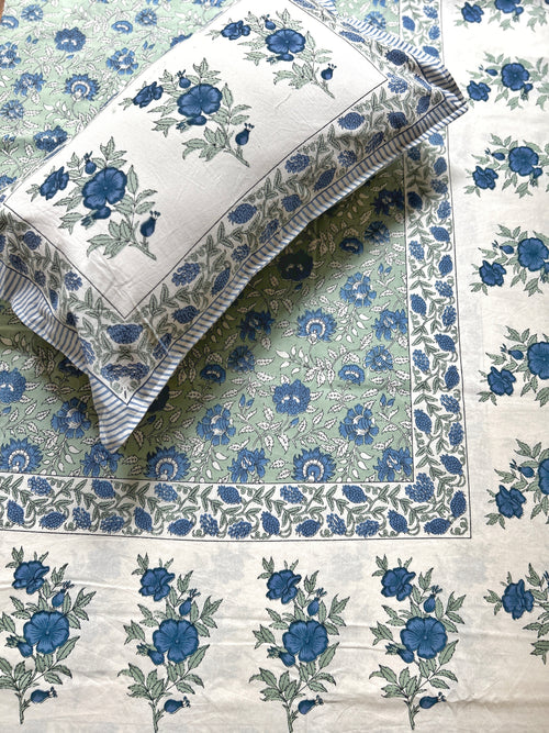 Baagh Double Bedsheet - Blue
