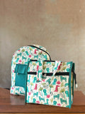 Cotton Backpack & Tiffin Bag Set - Green