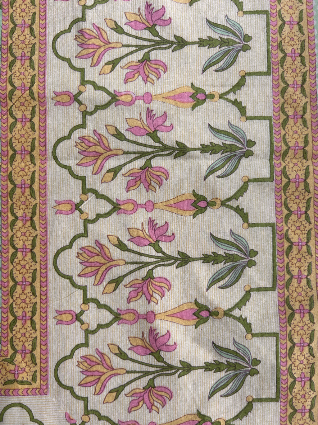 Baagh Double Bedsheet - Green Floral