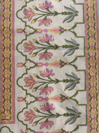 Baagh Double Bedsheet - Green Floral