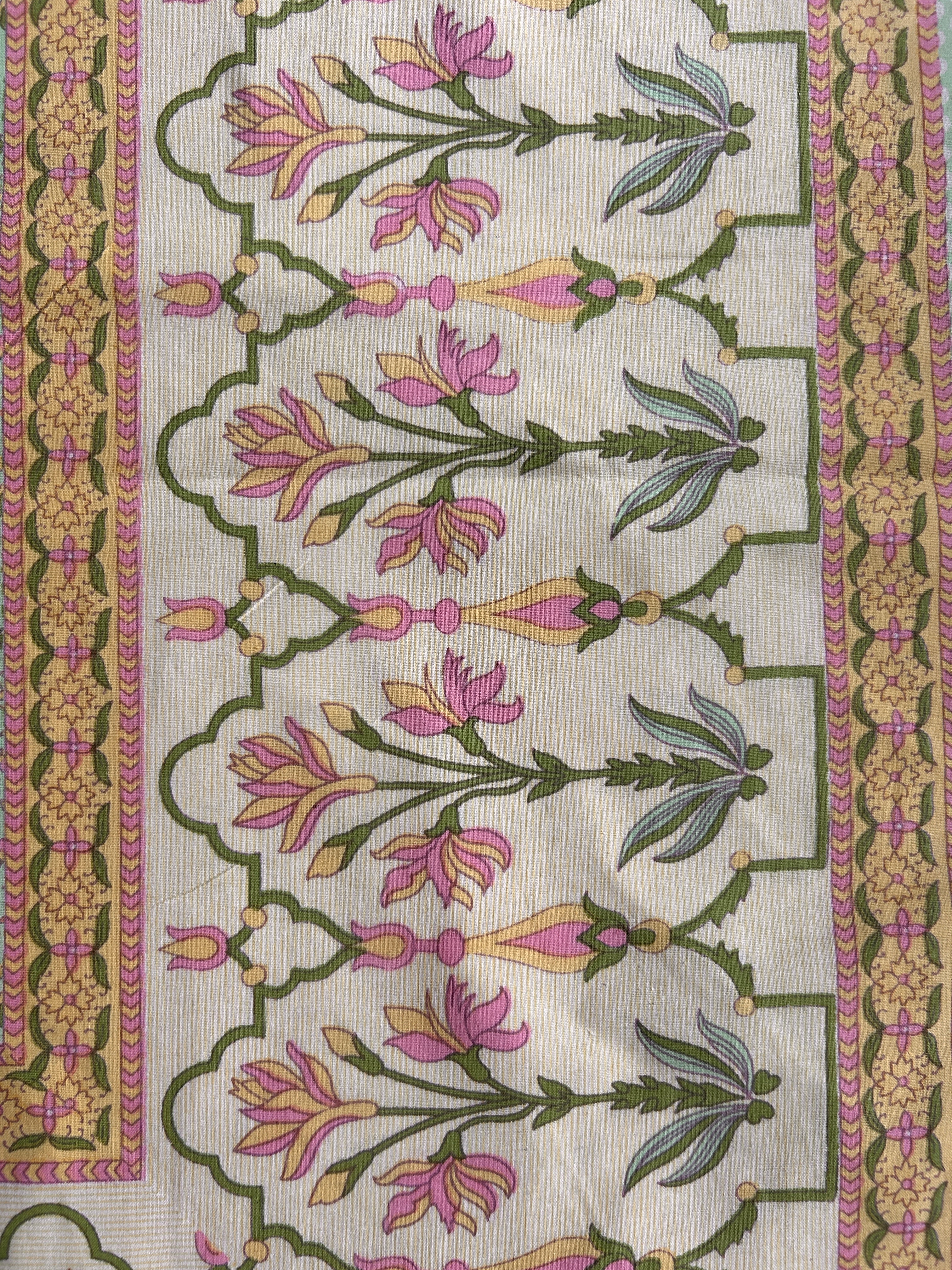 Baagh Double Bedsheet - Green Floral