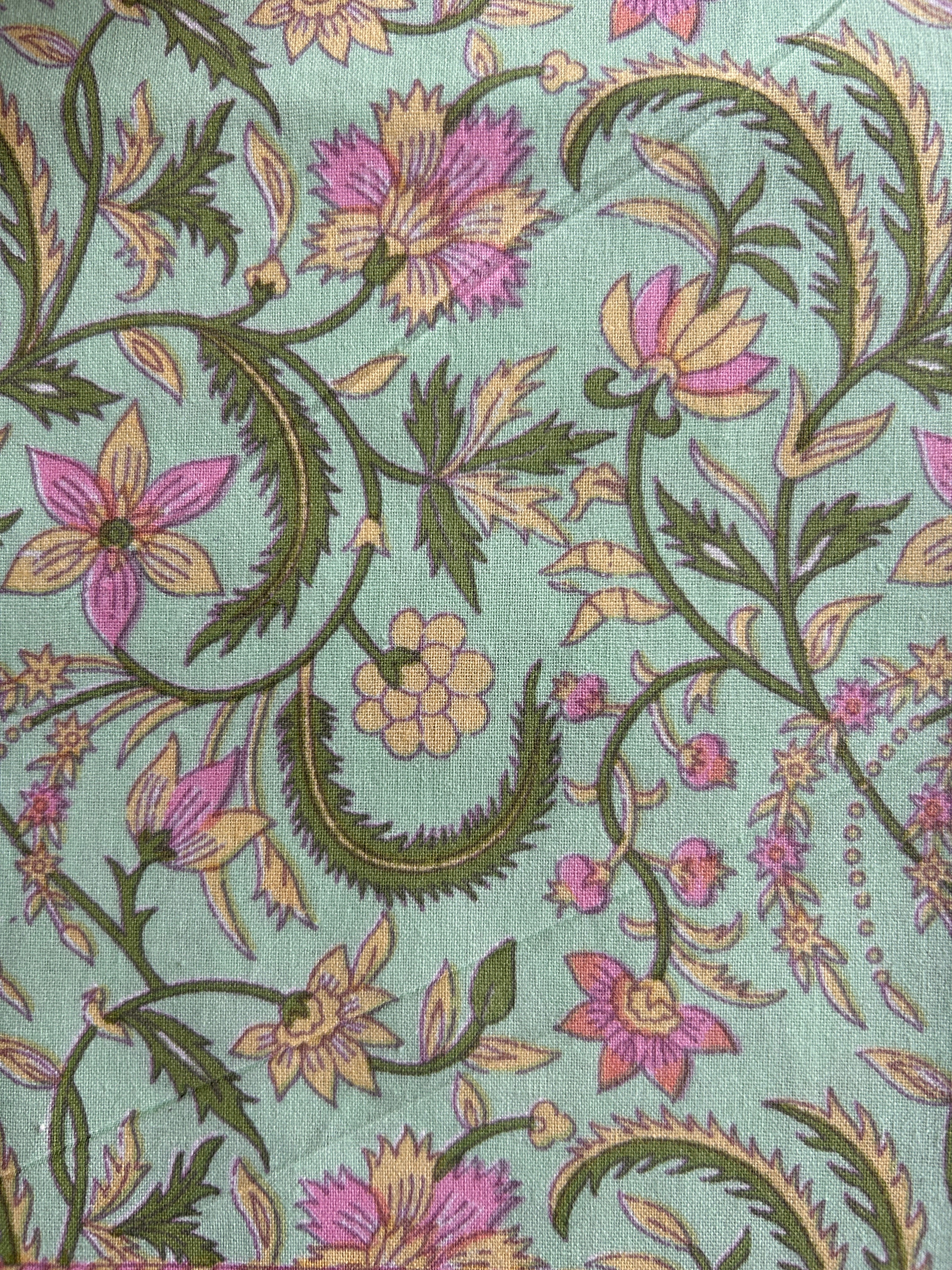 Baagh Double Bedsheet - Green Floral