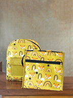 Cotton Backpack & Tiffin Bag Set - Yellow