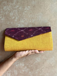 Fabric Hand Clutch - Purple Ikat
