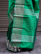 Mangalgiri Pattu Silk Saree with Rudraksh Border - Green