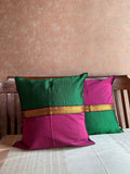 Khun Cushion Cover - Green + Purple