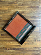 Wooden Tray (Medium) – Rust Orange & Bottle Green