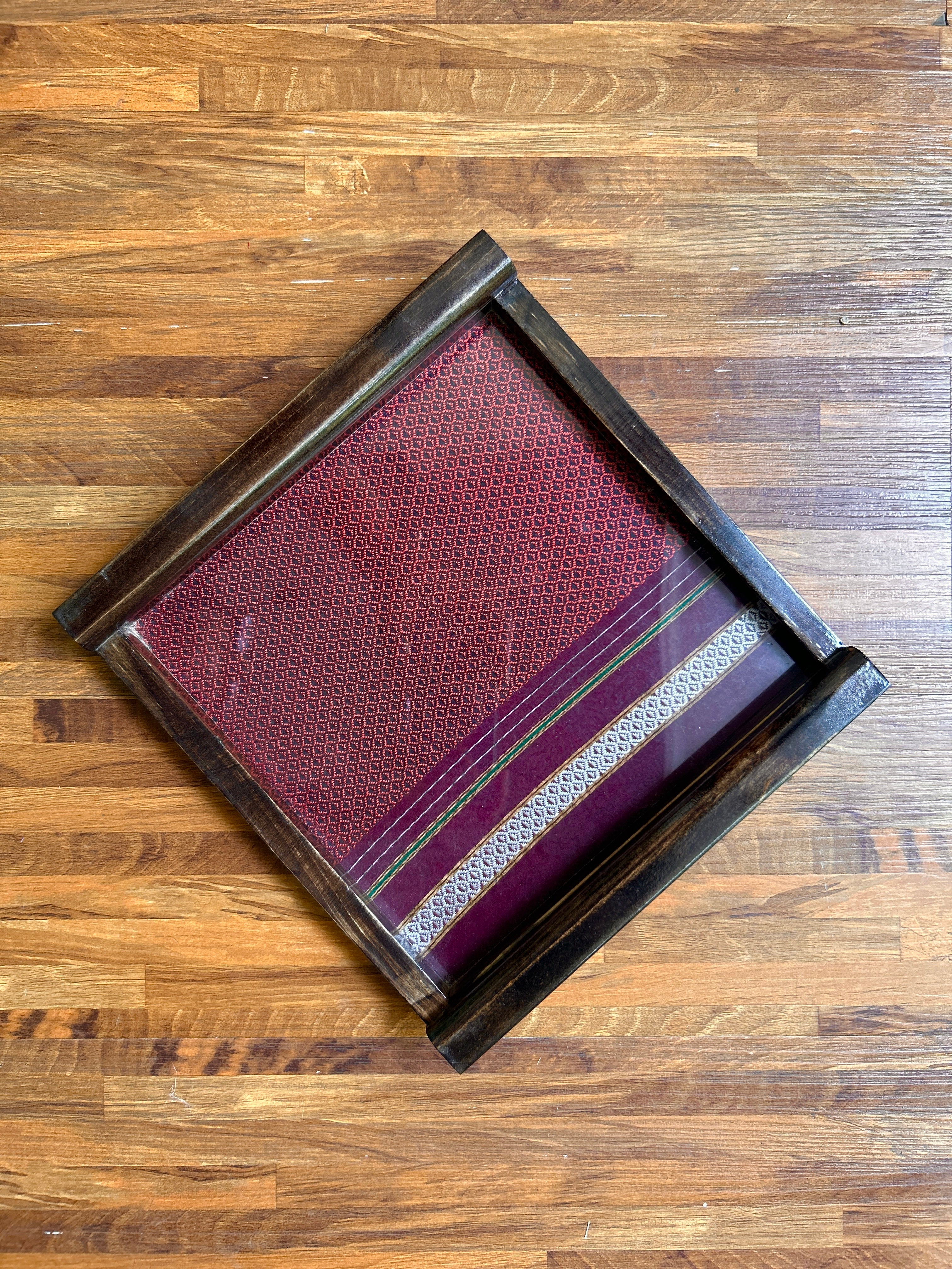 Wooden Tray (Medium) – Maroon & Plum Purple