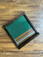 Wooden Tray (Medium) – Emerald Green & Tan Brown