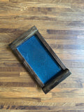Wooden Tray - Small - Royal Blue & Walnut Brown
