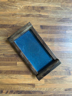 Wooden Tray - Small - Royal Blue & Walnut Brown