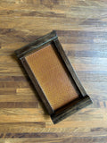 Wooden Tray - Small - Mustard Yellow & Walnut Brown