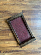 Wooden Tray - Small - Brick Red & Walnut Brown