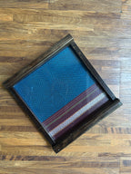 Wooden Tray (Medium) – Teal Blue & Maroon
